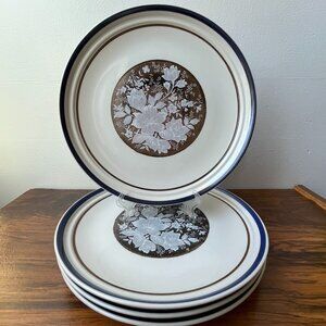 RARE Mikasa Wishful JG006 Dinner Plates Set of 4 Couture Styled Permaglaze Japan